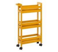 5five - colorama Carro de 3 Niveles con Ruedas Amarillo Mostaza