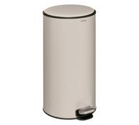 5five - Contenedor de arcilla metálico redondo Delta de 30 l con cierre suave, funcionamiento silencioso, filtro de olores, fácil limpieza, cubo extraíble, apertura de 90° y asa trasera