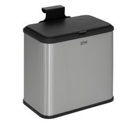 5five - Contenedor de compostaje de acero inoxidable de 5 l con gancho para colgar, doble apertura, cubo extraíble, revestimiento antihuellas, fácil limpieza