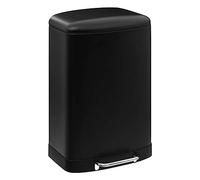 5Five - Cubo de basura de cocina Ariane de 50 l, de metal negro, con cubo extraíble y asa trasera, cierre silencioso