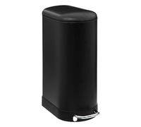 5Five - Cubo de basura de cocina Ariane Slim de 30 l, de metal negro - Cubo extraíble y asa trasera - Cierre silencioso - Para espacios reducidos
