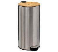 5five - papelera "modern color" 30l bambú acero inoxidable