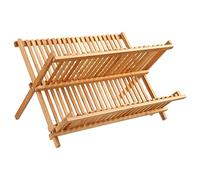 5five - escurridor de bambú plegable de 2 pisos