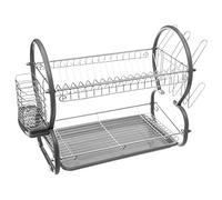 5five - escurridor metálico de 2 niveles con bandeja gris