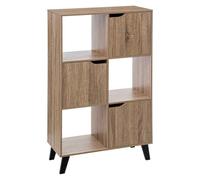 5five - estantería de Puerta ceda con 6 Compartimentos, Efecto Madera Natural