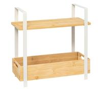 5five - estantería "ordera" de 2 niveles con bandeja de almacenamiento de bambú