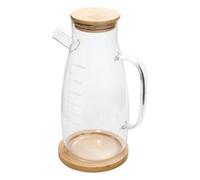 5Five - Jarra transparente de bambú y vidrio - 1 L - 15 x 11 x 23 cm - Jarra, cocina y mesa