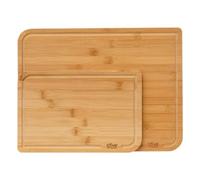 5five - Juego de 2 tablas de cortar de bambú - 35x25 cm y 22x15 cm, con ranura - Utensilios de cocina