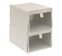 5five - lote de 2 zapateros para 1 par, de tela dressy plus en color beige