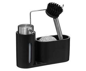 5five - organizador de fregadero con dosificador 150ml negro