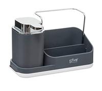 5five - organizador de fregadero "neo" gris con dosificador 300ml