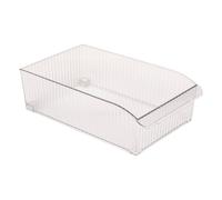 5Five - Organizador de plástico transparente para refrigerador STREAKS - 36,5 x 22,5 x 10,8 cm - Organizador para refrigerador, almacenamiento de alimentos, contenedor de cocina transparente