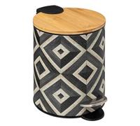 5five - Papelera Canvas Cierre Suave 3l Negro y Beige