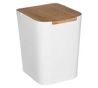 5five - Papelera con Tapa de bambú naturéo 5l Blanca