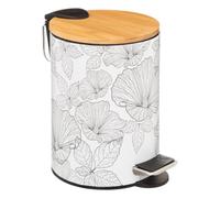 5five - Papelera de Cierre Suave blackflora 3l Blanco y Negro