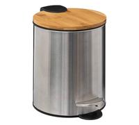 5five - papelera metálica soft close 3l bambú metal
