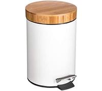 5five – Papelera Naturéo de bambú 3l con tapa Blanca