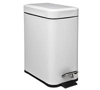 5five - Papelera Rectangular Cierre Suave Acero Inoxidable 5l Blanco