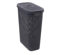 5five - Papelera Slim de ratán 40l Gris hormigón