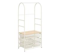 5five - perchero rectangular meshy de 75 x 173,5 cm, blanco