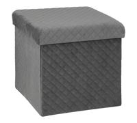 5five - puff plegable de terciopelo gris "mix n modul" 31x31cm