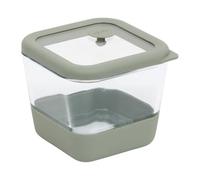 5Five - Recipiente cuadrado de silicona y vidrio de borosilicato gris - 0,5 l - 10,6 x 10,6 x 9,2 cm - Almacenamiento de alimentos, accesorio de cocina
