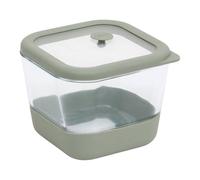 5Five - Recipiente cuadrado de silicona y vidrio de borosilicato gris - 0,8 l - 12,8 x 12,8 x 10,2 cm - Almacenamiento de alimentos, accesorio de cocina