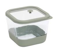 5Five - Recipiente cuadrado de silicona y vidrio de borosilicato gris - 1,35 L - 15 x 15 x 11,3 cm - Almacenamiento de alimentos, accesorio de cocina