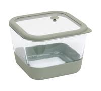 5Five - Recipiente cuadrado de silicona y vidrio de borosilicato gris - 2 L - 17,3 x 17,3 x 12,3 cm - Almacenamiento de alimentos, accesorio de cocina