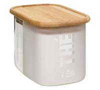 5Five - Recipiente para alimentos de bambú y vidrio borosilicato transparente GLASSY - 720 ml - 9 x 9 x 13 cm - Almacenamiento de alimentos, accesorio de cocina