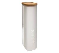 5Five - Recipiente para alimentos GLASSY de bambú transparente y vidrio de borosilicato - 2,25 L - 13 x 9 x 30,8 cm - Almacenamiento de alimentos, accesorio de cocina