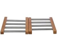 Salvamantel secret de gourmet acero inoxidable bambú extensible (35,2 x 22,2 x 2 cm) 22 cm