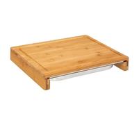 5five - tabla de cortar 35x28cm bambú bandeja de acero inoxidable