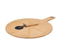 5five - tabla para cortar pizza con rodillo de bambú 37cm