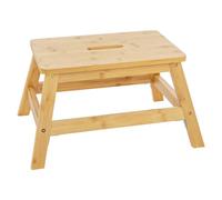 5five - Taburete de bambú, 1 peldaño, 25 cm, Material Natural, ultrarresistente, fácil de Transportar, Carga máxima 150 kg, Escalera Robusta