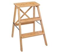5five - Taburete de bambú de 3 escalones - Taburete Plegable de Madera Multiusos para decoración del baño del hogar