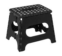 5five - Taburete Plegable de plástico Azul, 1 peldaño, 22 cm, Cierre de Seguridad, fácil Almacenamiento, Revestimiento Antideslizante, Carga máxima 110 kg