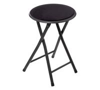 5five - Taburete Plegable de Terciopelo Negro