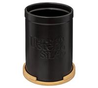 Tarro de utensilios de cerámica negra "naturéo" con tapa de bambú - 5 five simply smart