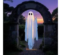 5FT Hanging Swing Ghost Halloween Decor, Halloween Decorations Outdoor, with Remote Control & 8 Lighting Modes, Spooky Animated Ghost Decor for Tree, Porch, Yard, Garden, and Lawn Parties (1PCS)