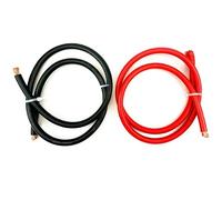 5FT Heavy Duty PVC Power Cable, 1-12AWG Red Black, Flexible Copper For Car Battery Jumper, High Current Wiring(RV-Black and Red,12 AWG)