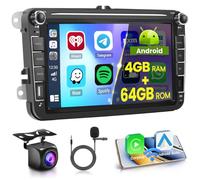 5G WiFi 4+64G Android Radio Coche para VW Golf 5 Golf 6 Skoda Polo Passat Tiguan Touran Inalámbrico Carplay Android Auto, 8 Pulgadas Pantalla Táctil Autoradio Bluetooth GPS FM/RDS Cámara Trasera