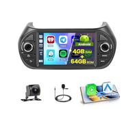 5G WiFi 4+64G Android Radio de Coche para Fiat Fiorino/Qubo/Peugeot Bipper/Citroën Nemo Inalámbrico Carplay, 7 Pulgadas Pantalla Táctil Autoradio Bluetooth Android Auto GPS FM/RDS Cámara Trasera