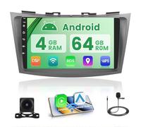 5G WiFi 4+64G Android Radio de Coche para Suzuki Swift 2011-2017 Inalámbrico Carplay, 9 Pulgadas IPS Pantalla Táctil Autoradio Bluetooth Android Auto GPS FM/RDS Cámara Trasera
