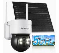 [5GHz & 2,4GHz]Camara Vigilancia WiFi Exterior Solar,Batería de 7800mAh y panel solar de 6W,2K 4MP Camera Vigilância Exterior con Luz de inundación,Visión Nocturna Color,Detección de Movimiento con IA