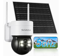 [5GHz & 2,4GHz]Camara Vigilancia WiFi Exterior Solar,Batería de 7800mAh y panel solar de 6W,2K 4MP Camera Vigilância Exterior con Luz de inundación,Visión Nocturna Color,Detección de Movimiento con IA