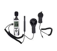 5in1 Medidor ambiental Temperatura Humedad Velocidad del viento Nivel de sonido Medidor Illuminómetro para el diseño profesional Material de ABS de diseño de bolsillo para el