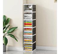 5JJJLOOOPP Corner Honpen Goki Honpen - Estantería abierta para espacio estrecho, cobertizo de libros, organizador de almacenamiento para uso por la casa del departamento (color: blanco/6 niveles)