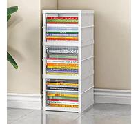 5JJJLOOOPP Corner Honpen Goki Honpen - Estantería abierta para espacio estrecho, cobertizo de libros, organizador de almacenamiento para uso por la casa del departamento (color: blanco, 6 niveles