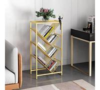 5JJJLOOOPP Estantería de metal de 7 escalones de alto, estantería abierta moderna para uso industrial, cobertizo de almacenamiento para dormitorio (color: blanco/dorado)